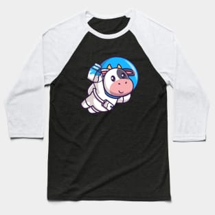 Meme cow astronaut flying with milk Baseball T-Shirt